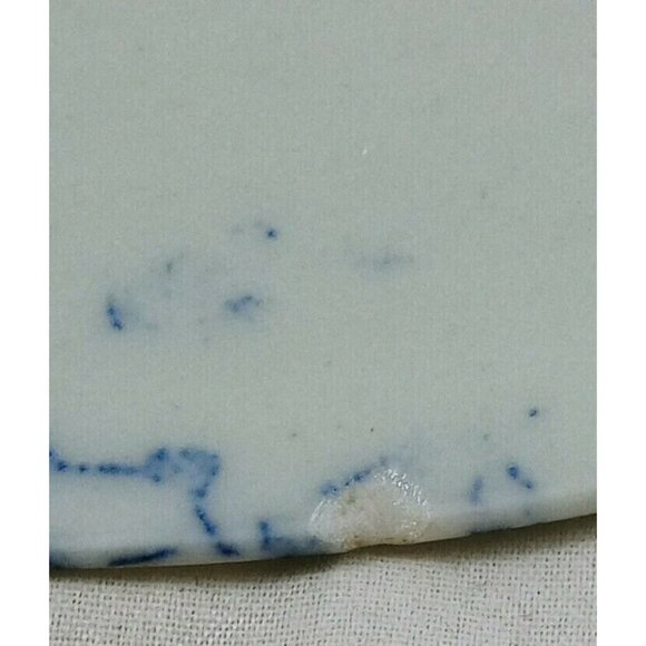 Set Of 4 Vintage Blue White Floral Crackle Glazed Ceramic Plates - Picture 7 of 10
